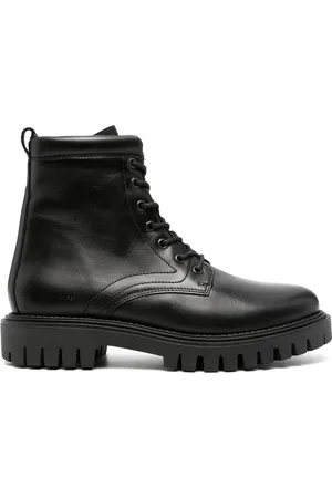 Tommy Hilfiger Logo-embossed leather boots