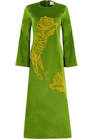Paula Embroidered velvet dress