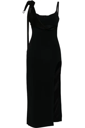DAVID KOMA Satin-bow midi dress
