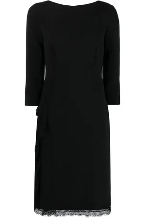 Alberta Ferretti Lace-trim silk dress