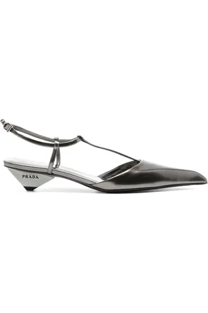 Prada 35mm metallic-finish pumps