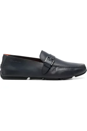 santoni Buckled leather monk shoes