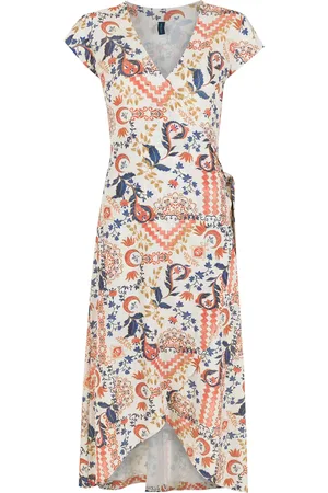 Lygia & Nanny Falc??o tile-print wrap dress