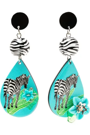AMIR SLAMA Zebra-print drop earrings
