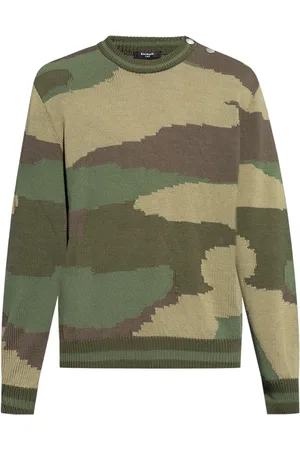 Balmain Camouflage-pattern cotton jumper