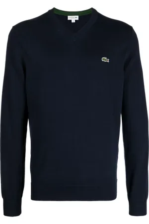 Lacoste Logo-embroidered fine-ribbed jumper