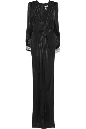 NISSA Twist-detail pliss?? maxi dress