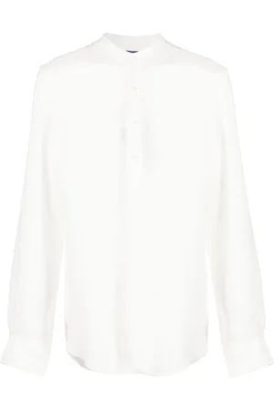 Ralph Lauren Band-collar linen shirt