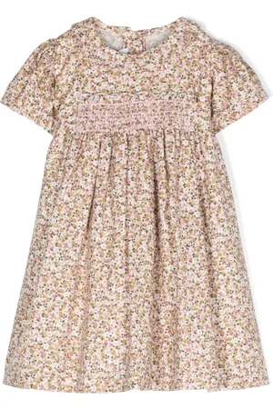SIOLA Floral-jacquard belted cotton dress