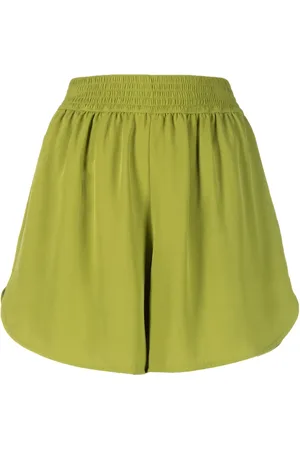 Paula Elasticated-waist silk short shorts