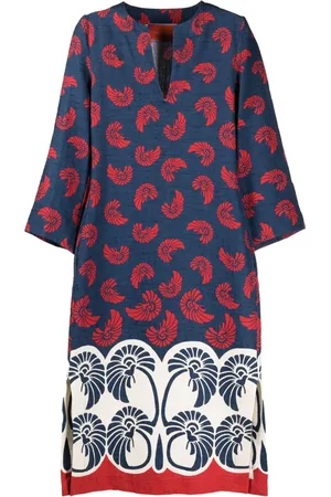 La DoubleJ Monogram-pattern midi dress