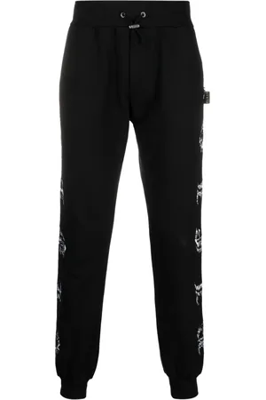 Philipp Plein Paisley-print logo-patch track pants