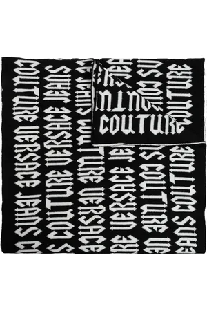 VERSACE Intarsia knit-logo scarf