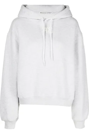 Alexander Wang Rubberised logo cotton hoodie