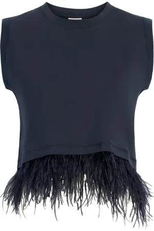 Cinq A Sept Feather-trim tank top