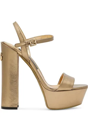 Dolce & Gabbana 105mm logo-plaque leather sandals