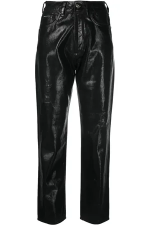 Philipp Plein Metallic cropped boyfriend jeans