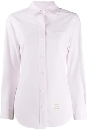 Thom Browne 4-Bar round collar Oxford shirt