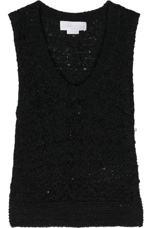 GENNY Sequined chunky-knit top