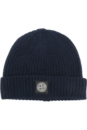 Stone Island Logo-patch ribbed beanie