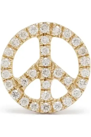 Sydney Evan 14kt yellow gold diamond Peace stud earring