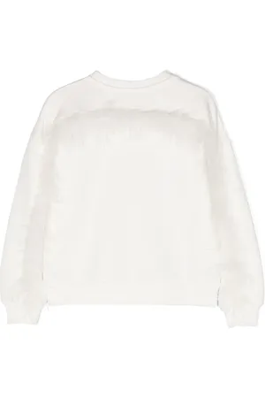 Le pandorine Feather-detail organic cotton sweatshirt