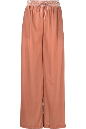 Twin-Set Wide-leg velvet trousers
