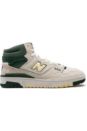 New Balance 650R "Sea Salt/Nightwatch Green" high-top sneakers