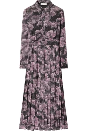 Tory Burch Floral-print pleated silk dress
