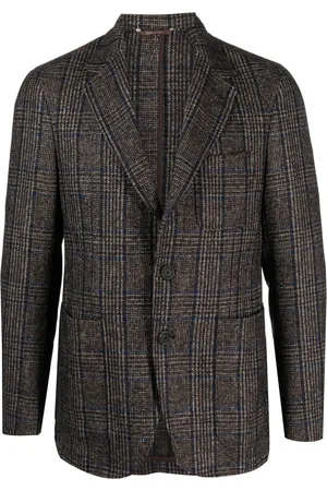CANALI Plaid-check single-breasted blazer