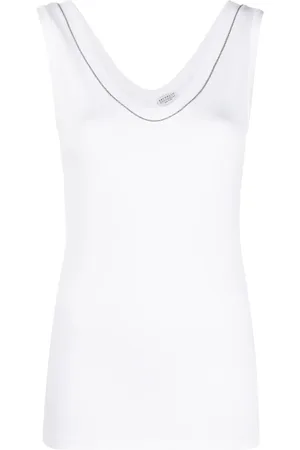 Brunello Cucinelli Crystal-detail vest top