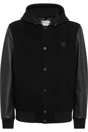 Philipp Plein Logo-appliqu?? panelled hooded jacket