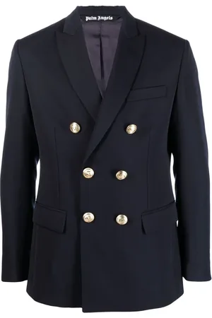 Palm Angels Palm-embroidered double-breasted blazer