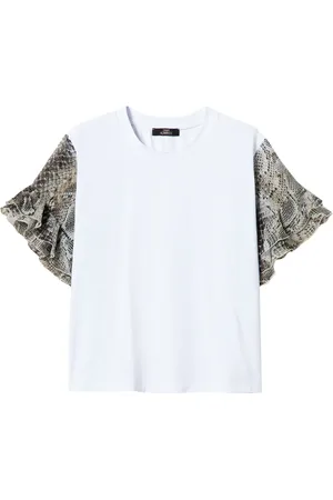 Twin-Set Snakeskin-print sleeves T-shirt