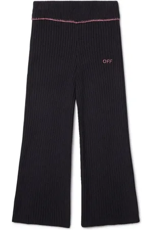 OFF-WHITE Off Stamp ribbed-knit trousers