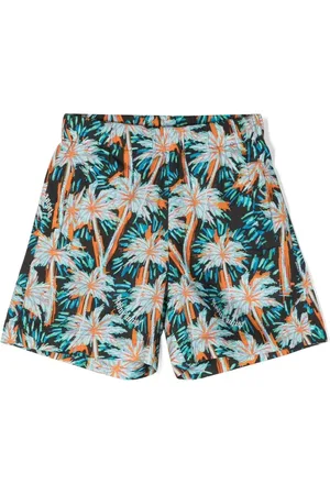 Palm Angels Palm tree-print cotton shorts