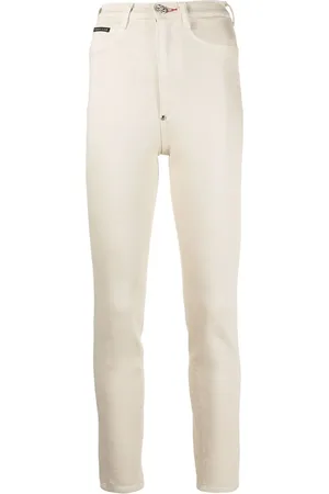 Philipp Plein Logo patch high-waisted jeggings