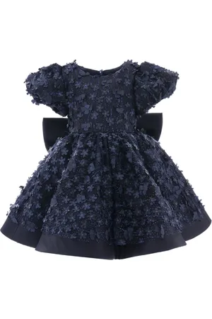 Tulleen Oversize-bow floral-appliqu?? dress