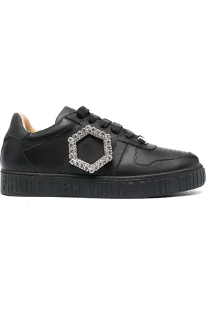 Philipp Plein Crystal-detailed leather sneakers