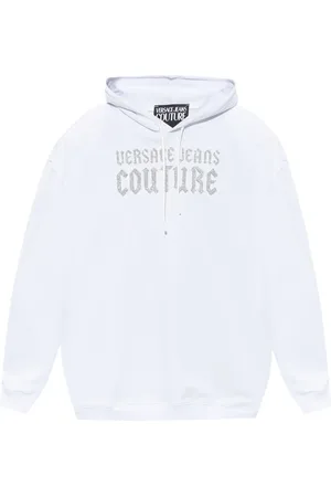VERSACE Glittered-logo hoodie