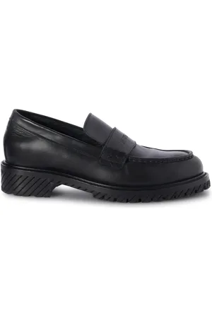 OFF-WHITE Military logo-debossed leather loafers