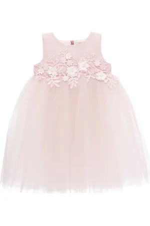 Tulleen Floral-appliqu?? tulle dress