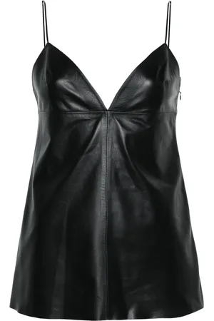 Fabiana Filippi Panelled leather tank top