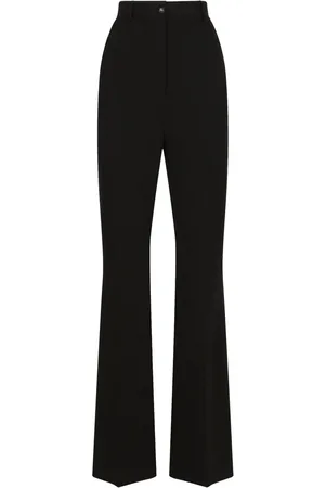 Dolce & Gabbana High-waisted pressed-crease flared trousers