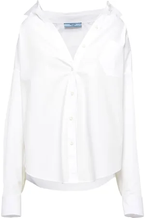 Prada Logo-embroidered poplin shirt