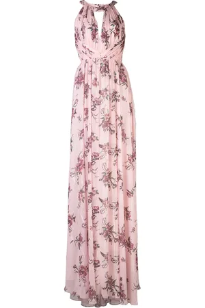 Marchesa Notte Halterneck floral bridesmaid dress