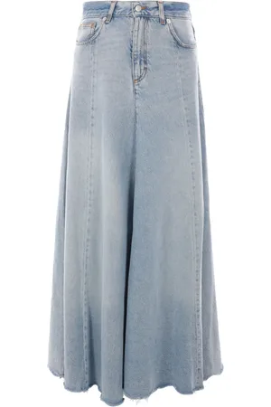 haikure Denim maxi skirt