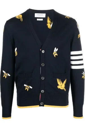 Thom Browne 4-Bar stripe intarsia-patterned cardigan