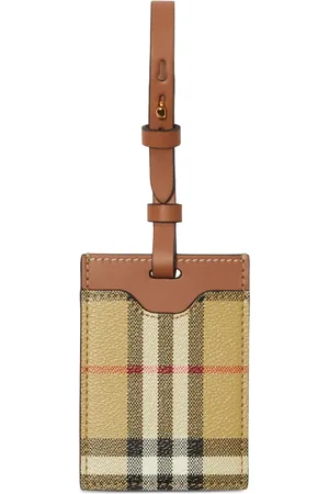 Burberry House-check leather luggage tag