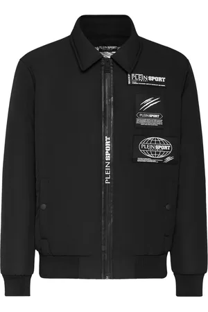 Philipp Plein Logo-patch matte-finish bomber jacket